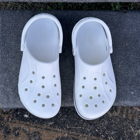 CROCS Bayaband Clogs White Men 8 Women 10 Comfy Walking Streetwear EUC - Picture 2 of 7